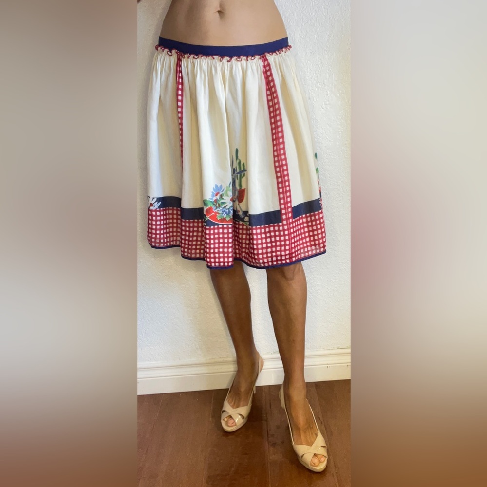 Anthropologie for Anna Sui Picnic Skirt Cotton Silk (M)